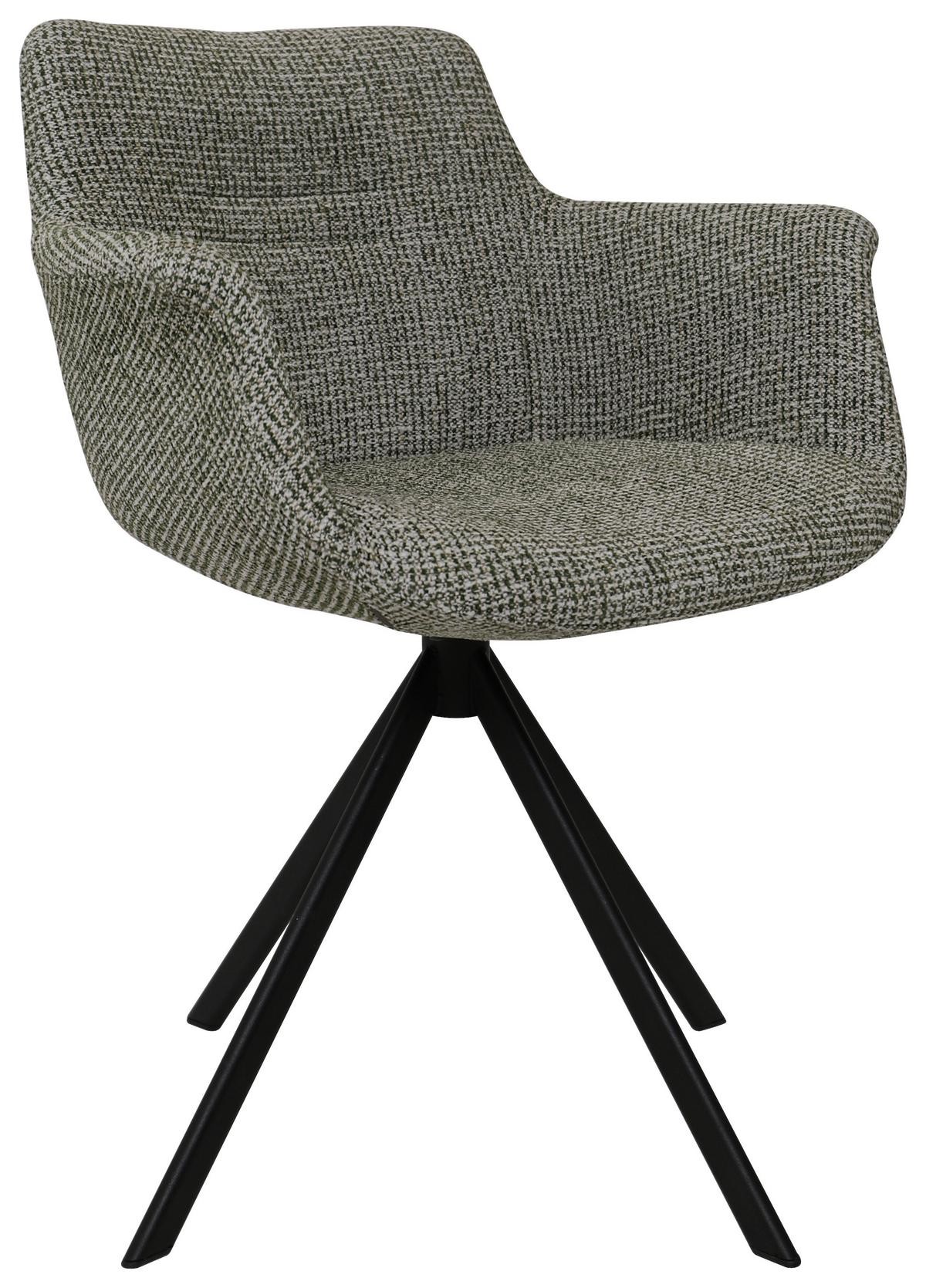 KRZESŁO Z PODŁOKIETNIKAMI PESCARA - zielony/czarny, Design, metal/tkanina (60/80/60cm) - Venda
