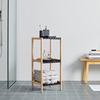HYLLA ELSA -SB- - svart/naturfärgad, Modern, trämaterial/naturmaterial (34/79/33cm) - Mömax