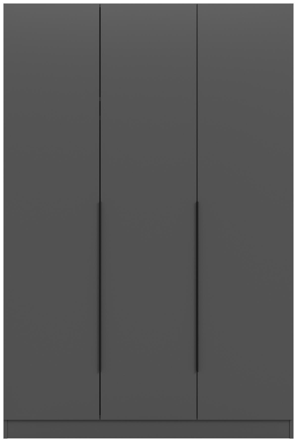 Drehtürenschrank KOPENHAGEN ca.120x181x52cm Anthrazit - Anthrazit/Schwarz, MODERN, Holzwerkstoff/Kunststoff (120/181/52cm) - MID.YOU