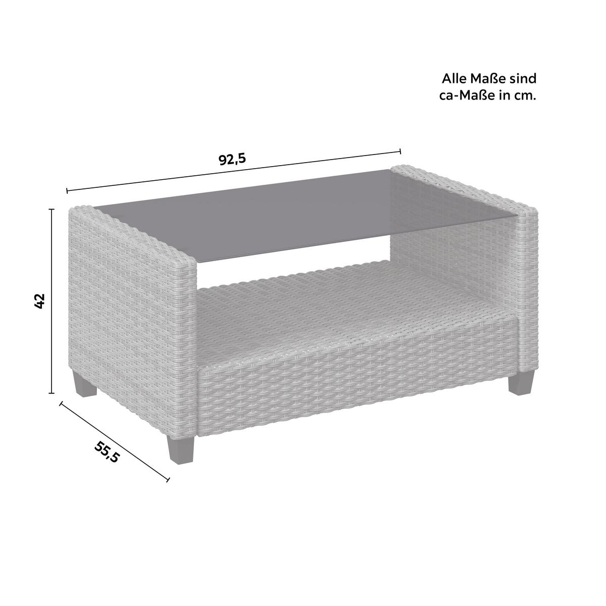 Gartenset Hannah Grau, 4-teilig - Grau, Basics, Kunststoff/Textil (55,5/92,5/42cm) - Mömax