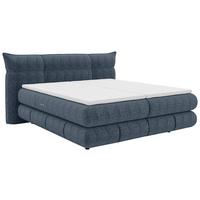 Boxspringbett Auris - Graublau/Schwarz, Konventionell, Kunststoff/Textil (140/200cm) - Sembella