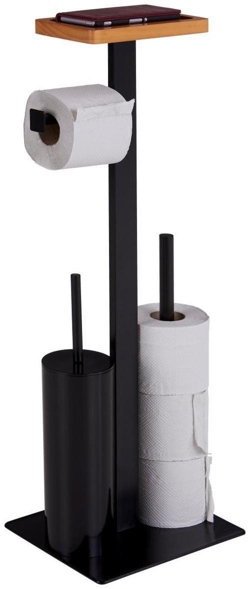 Wc Garnitura S Ščetko Carlotto, Črna - črna, Konvencionalno, kovina/umetna masa (25/73/20cm) - Homezone