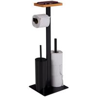 Wc Garnitura S Ščetko Carlotto, Črna - črna, Konvencionalno, kovina/umetna masa (25/73/20cm) - Homezone