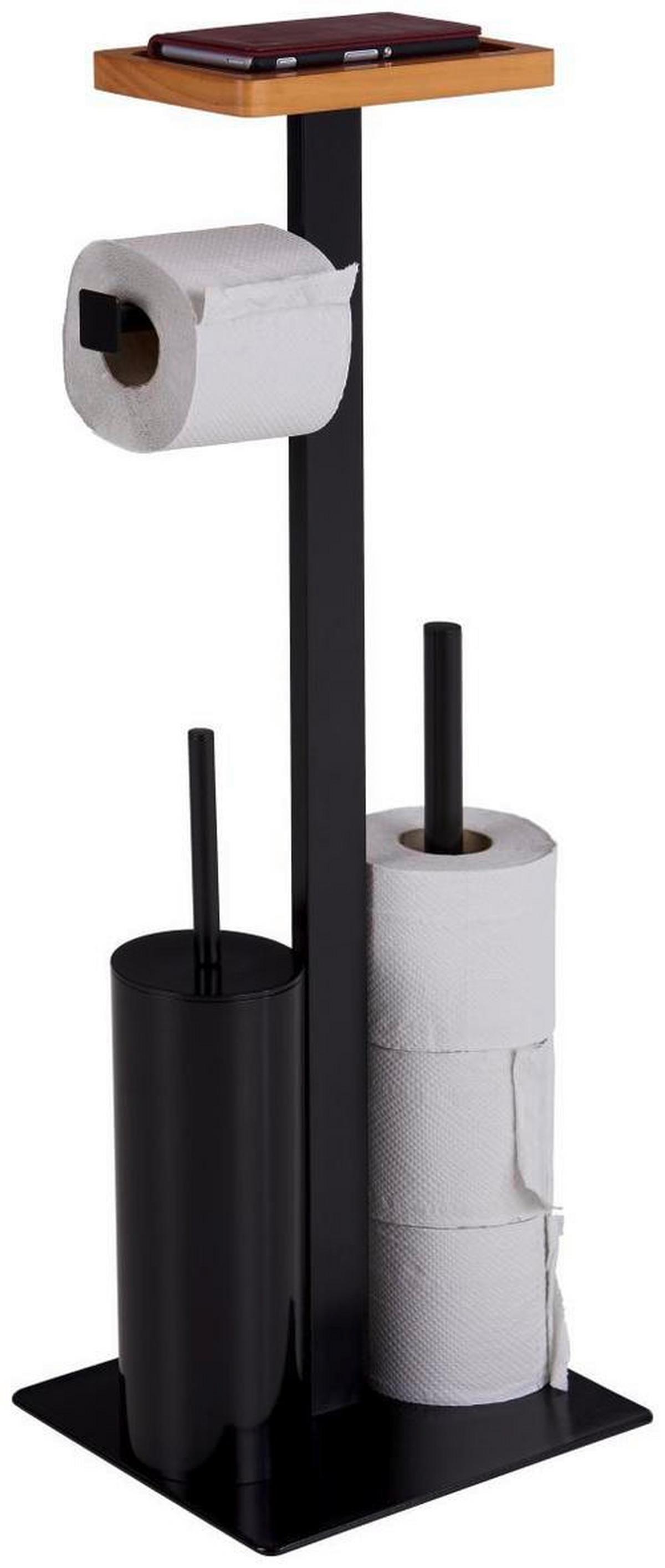 Wc Garnitura S Ščetko Carlotto, Črna - črna, Konvencionalno, kovina/umetna masa (25/73/20cm) - Homezone