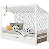 Raztegljva Postelja Soccer, Bela, Pravi Les, 90x200cm - bela, Moderno, tekstil/les (90/200cm) - MID.YOU