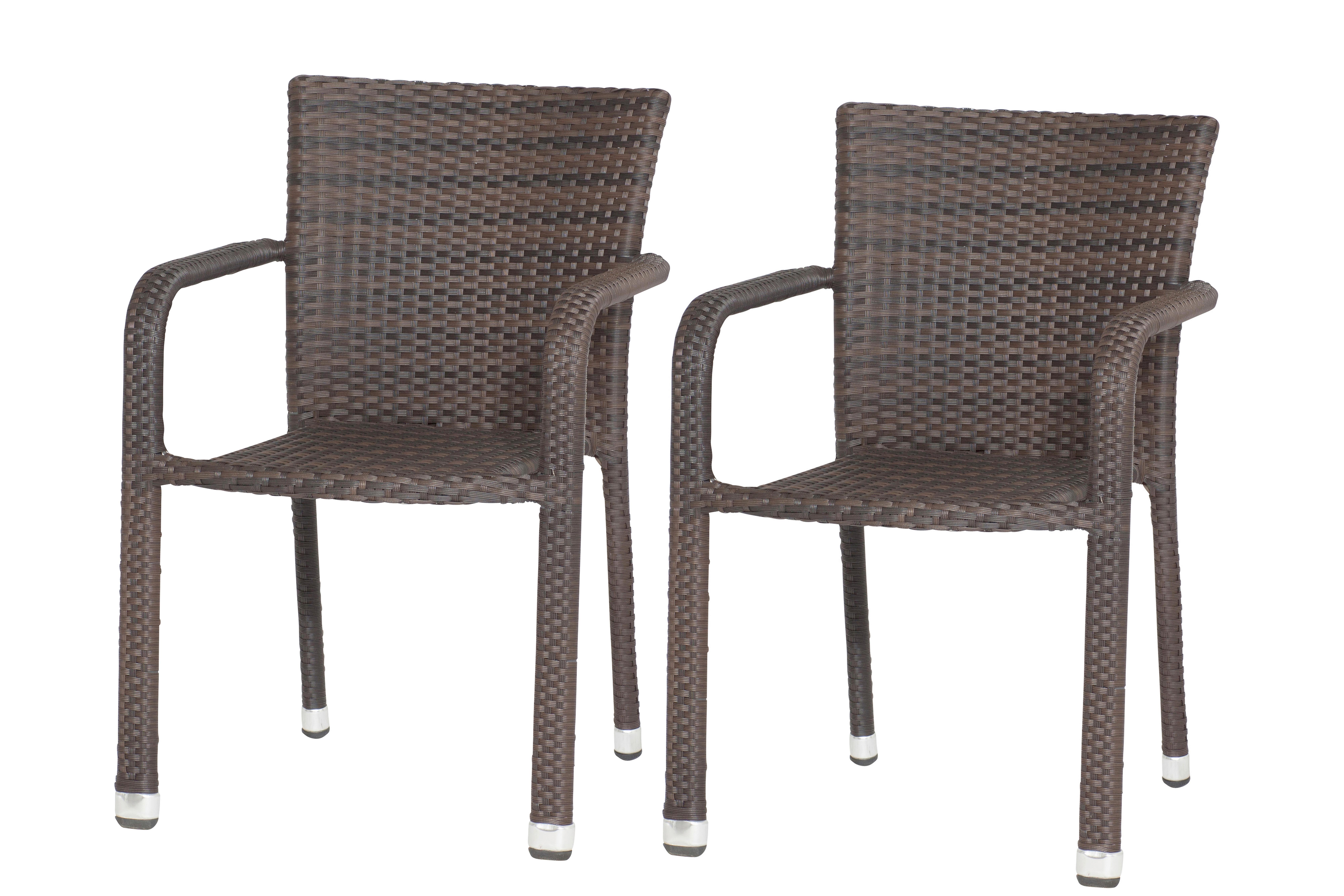 GARTENSESSEL-SET MINAS SESSEL-SET 2ER - Braun, MODERN, Kunststoff/Metall (56/83/60cm) - Gardenson