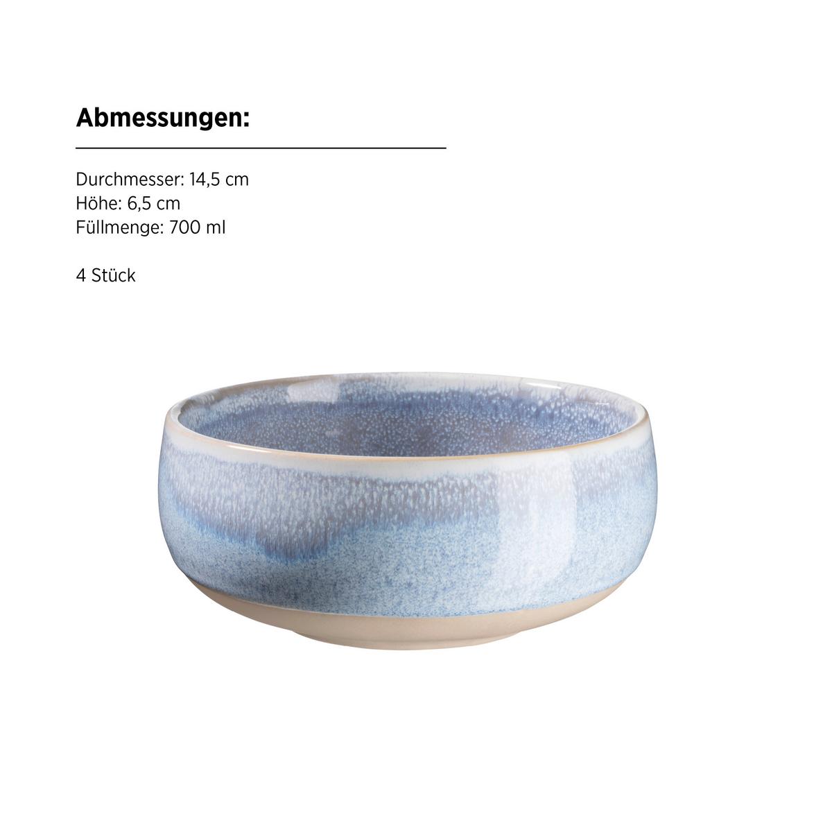 Frühstücksservice 935620 Aquata Frühstückservice - Blau/Braun, Basics, Keramik - Mäser
