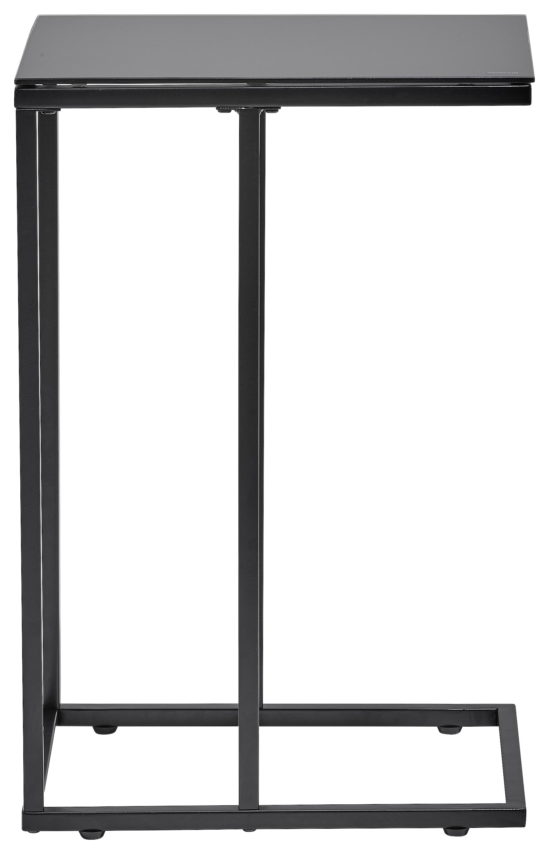 STOLIK BOCZNY JOKO - czarny, Design, metal/szkło (40/30/60cm) - Carryhome
