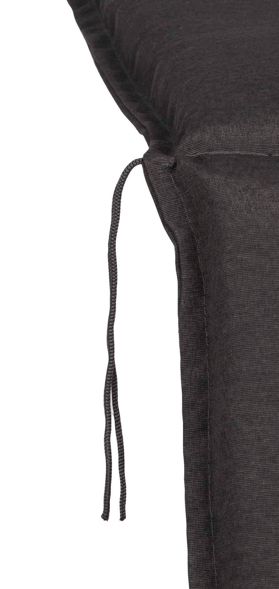 Niedriglehner Auflagen Trier 2er-Set ca.98x45x8cm Dunkelgr. - Dunkelgrau, Basics, Textil (98/46/8cm) - Gardenson