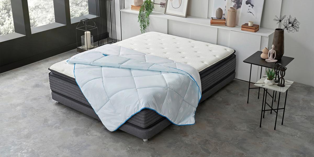 Bettdecke Dacron Climarelle Cool ca. 155x220x14cm Hellblau - Hellblau, Basics, Textil (155/220/14cm) - Yatas