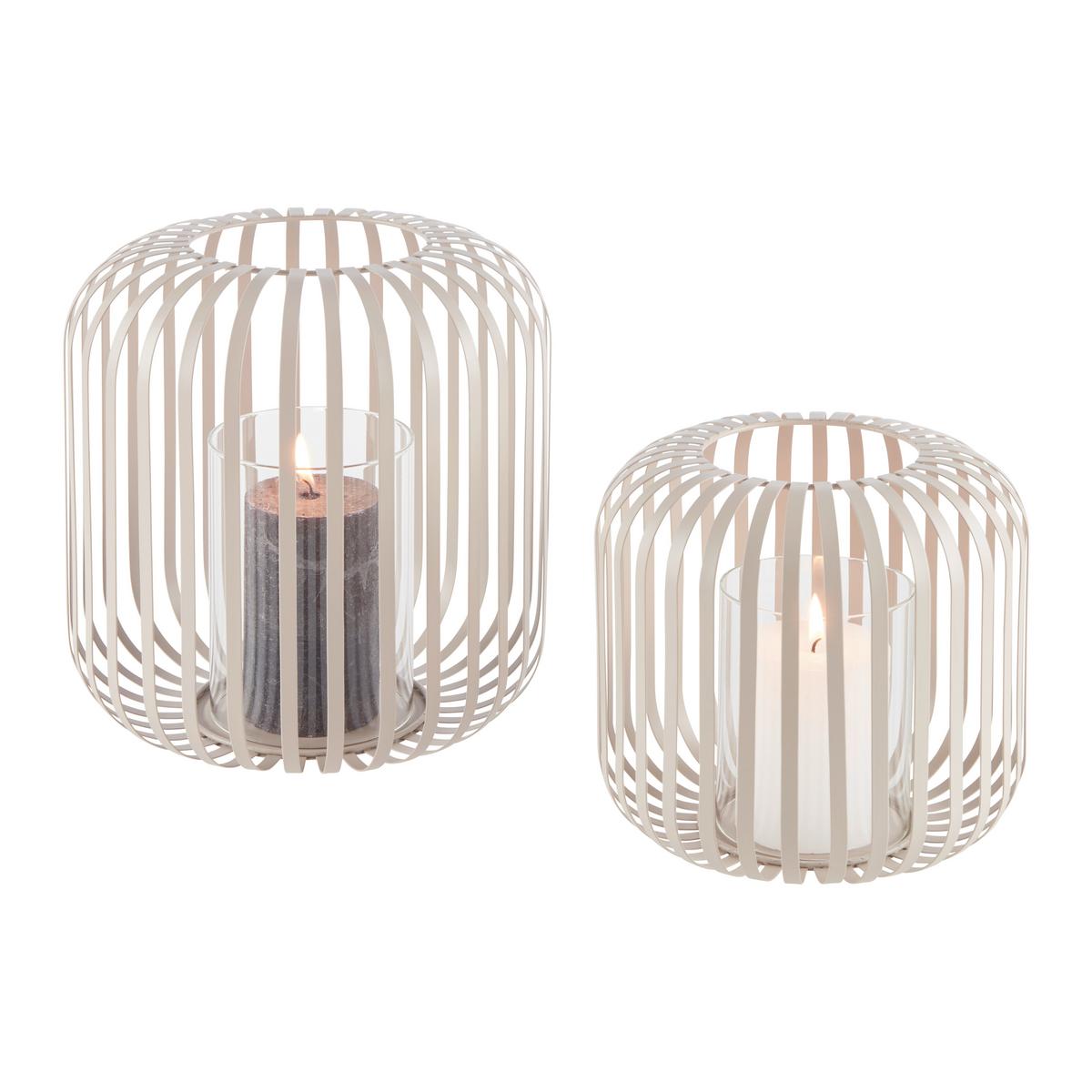 Lámpás Jola - bézs, Modern, Üveg/fém (23,5/26cm) - Mömax