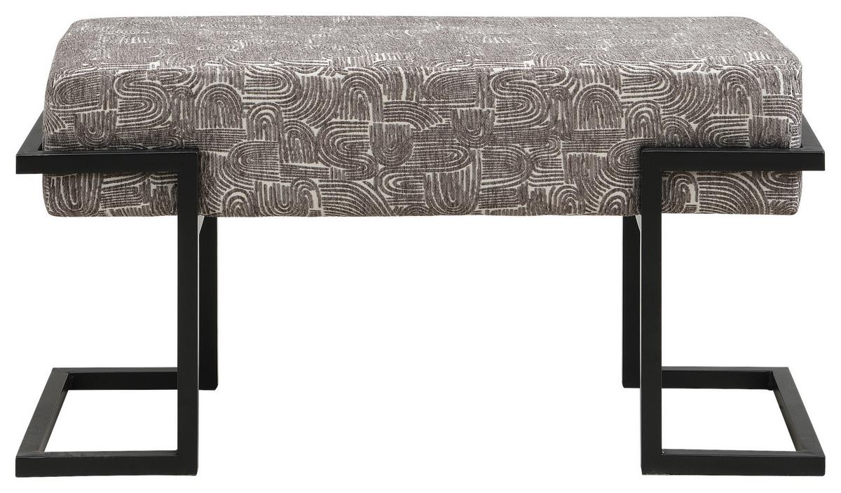 Bert 2 Klupa - siva/crna, Trend, metal/tekstil (80/42/33cm) - Modern Living