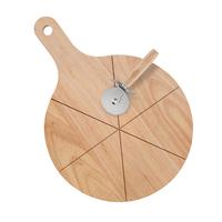 Pizzaszett Salvatore - natúr színű, Modern, fa/fém (32cm) - Zandiara