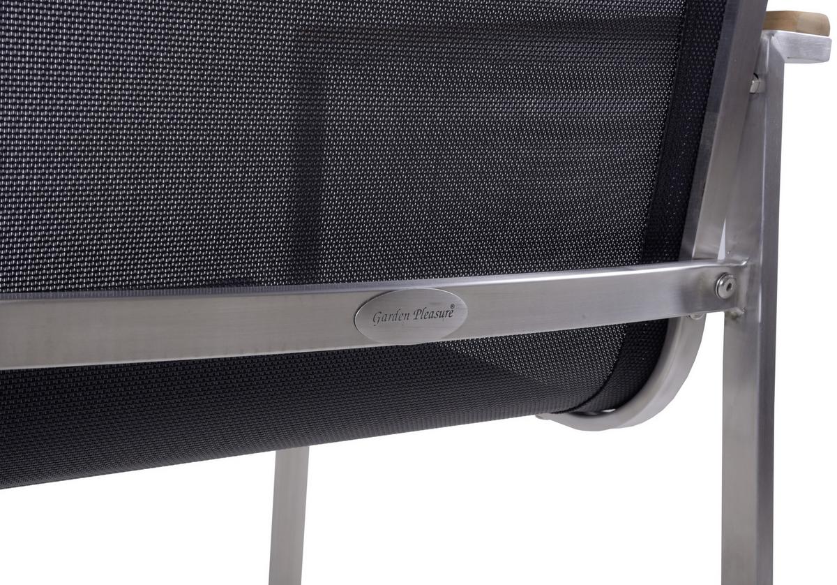 Gartenstuhl-Set Teak 2er-Set - Silberfarben/Schwarz, Basics, Holz/Kunststoff (58/86/55cm) - Gardenson