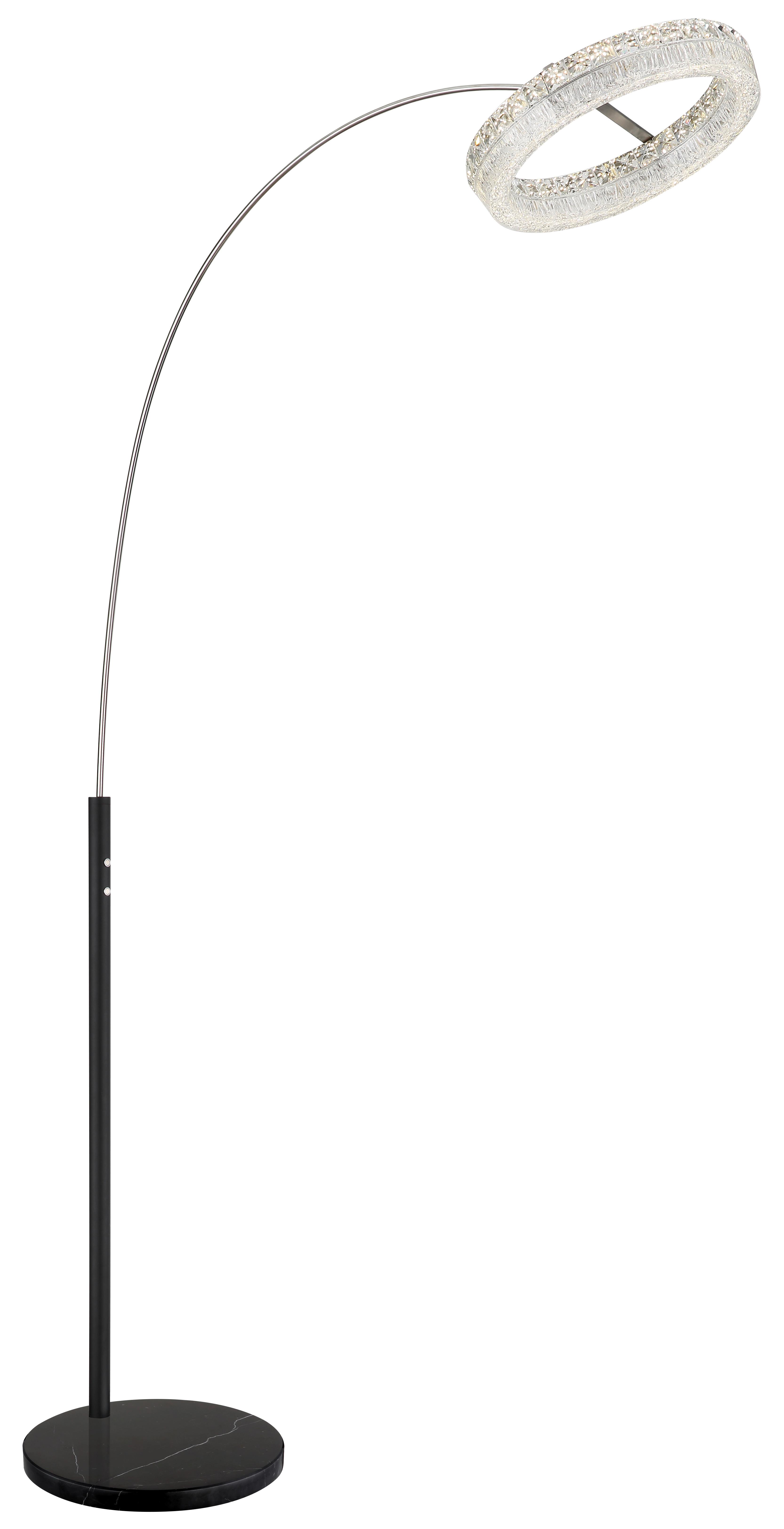 Led Podna Svjetiljka Laurel - prozirno/crna, Design, staklo/metal (92,5/40/190cm) - Globo