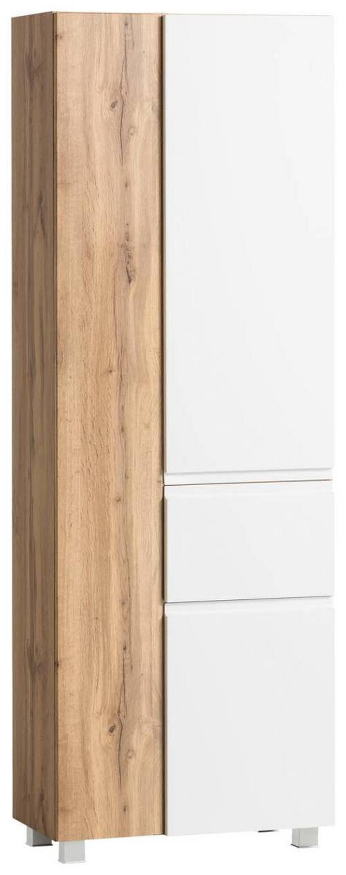 Hochschrank Varese ca. 65x180 cm Weiß/Eiche - Eiche Wotan/Weiß, MODERN, Holzwerkstoff (65/180/35cm) - Held