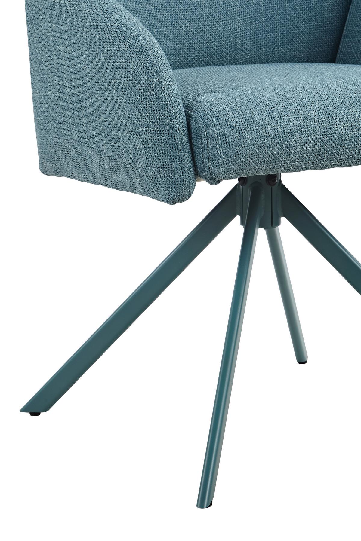 ARMLEHNSTUHL-SET HOLLY S 2ER-SET - Petrol, MODERN, Textil/Metall (56,5/84/61cm) - MID.YOU