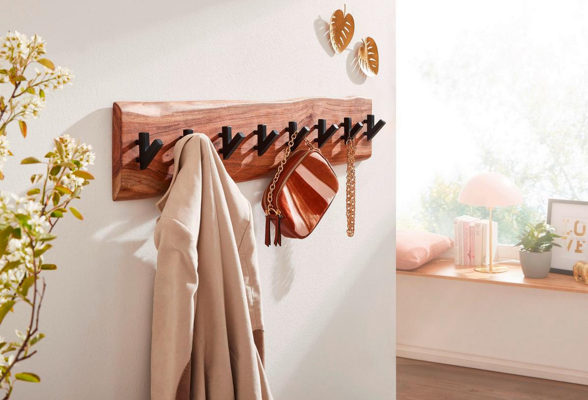 Wandgarderobe in Akazienfarben - Akaziefarben, MODERN, Holz (90/19/9cm) - MID.YOU