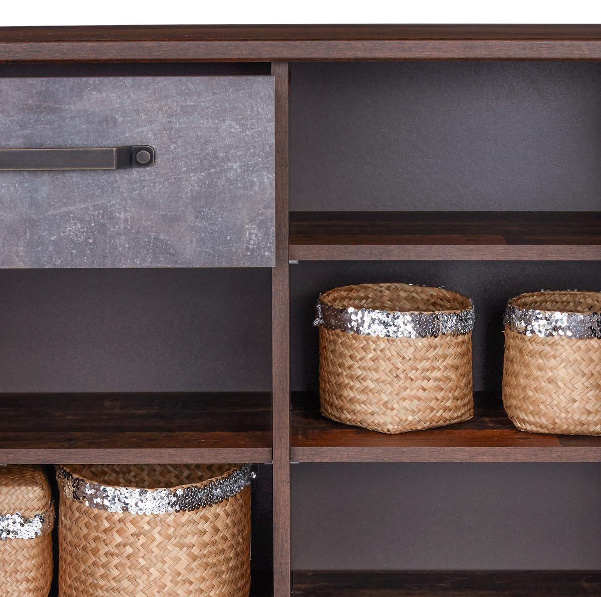 Comodă Ontario - culoare lemn stejar/gri, Trend, material pe bază de lemn (96/94/37cm) - Zandiara