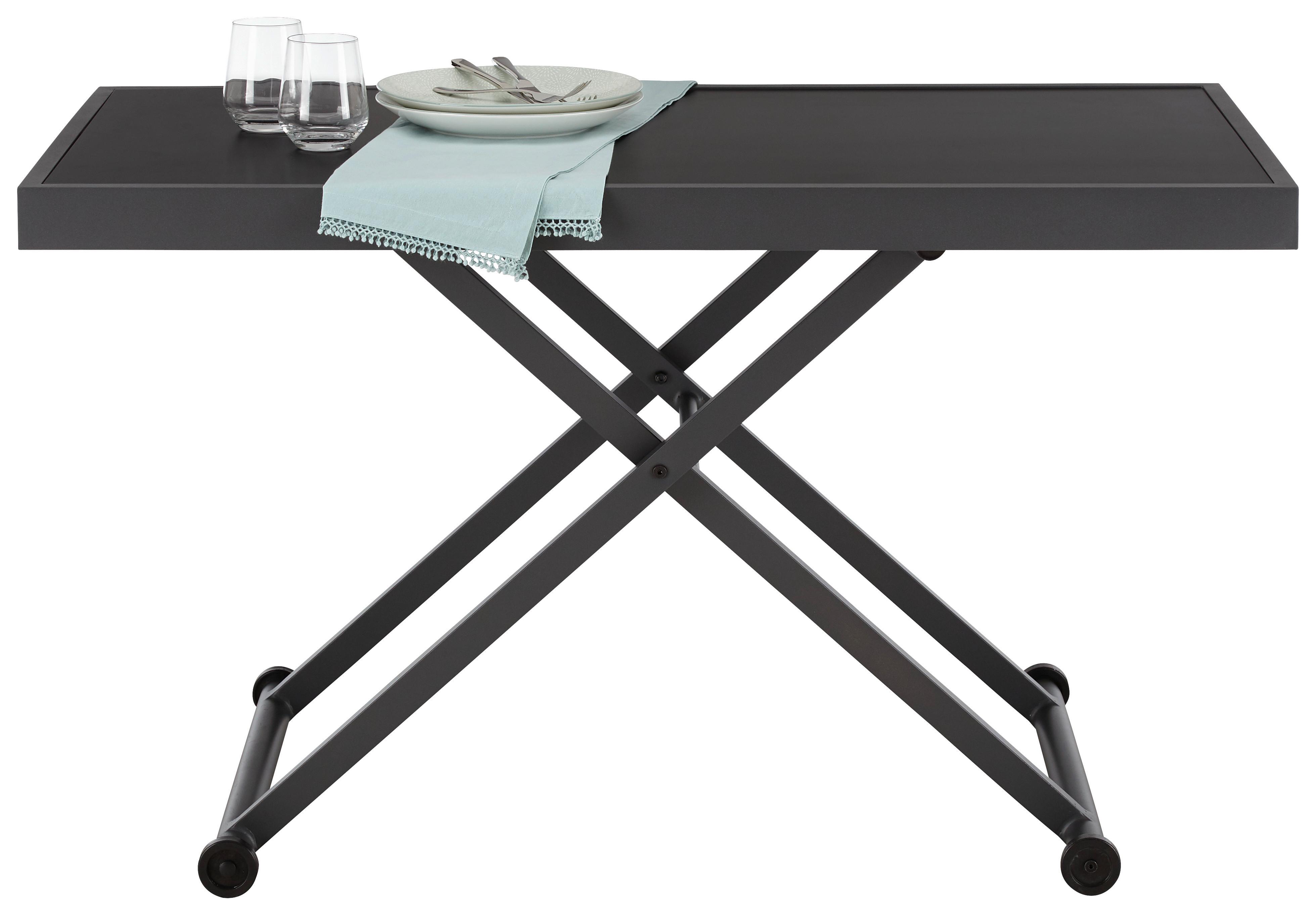 Gartentisch Moskau 2 Anthrazit ca. 120x70x64cm - Anthrazit, Glas/Metall (120/45-70/64cm) - Mömax