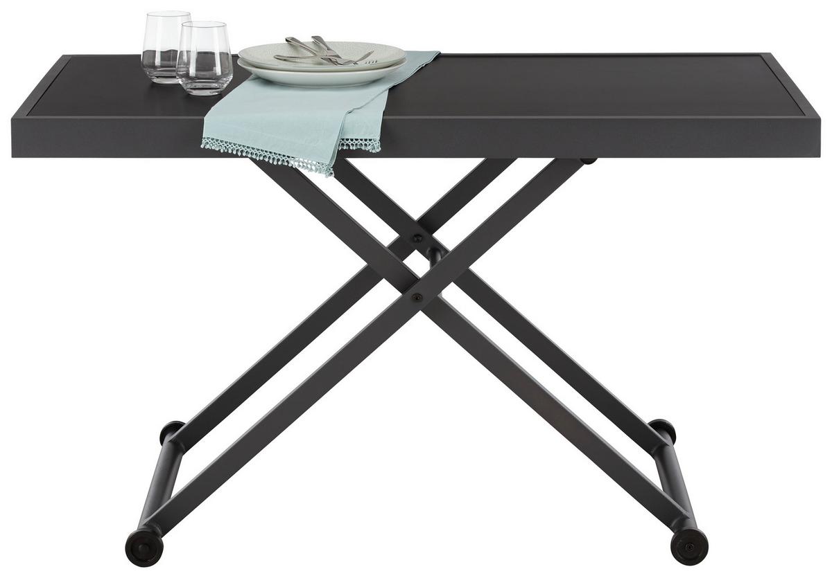 Gartentisch Moskau 2 Anthrazit ca. 120x70x64cm - Anthrazit, Glas/Metall (120/45-70/64cm) - Mömax