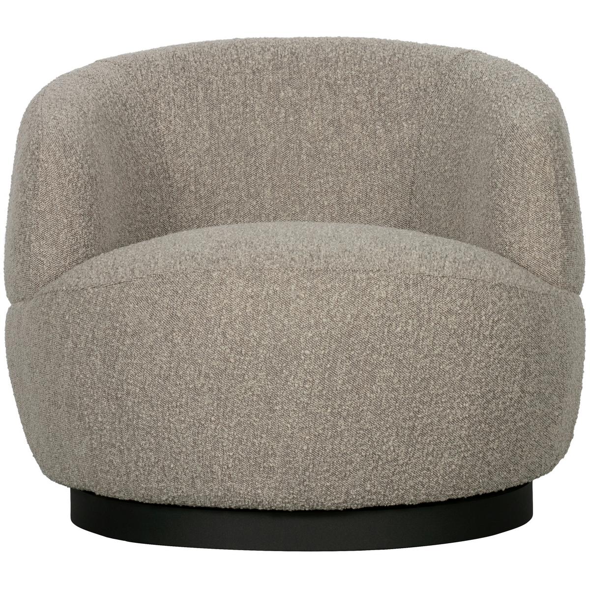 Sessel Woolly Naturfarben B: 84 cm - Schwarz/Naturfarben, Design, Kunststoff/Textil (84/71/88cm) - Livetastic