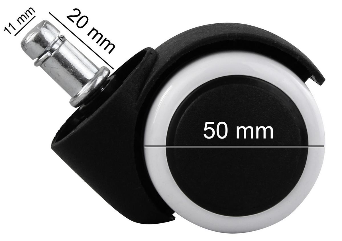 Kolesce Za Vrtljivi Stol Spm1.912 - črna/bela, Basics, umetna masa (5cm) - MID.YOU