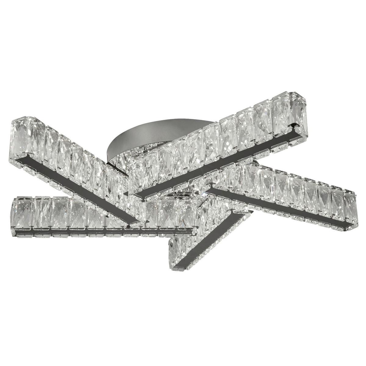 LED Mennyezeti Lámpa Clover 8125-5cc - krómszínű/átlátszó, Design, üveg/fém (51/9/51cm)