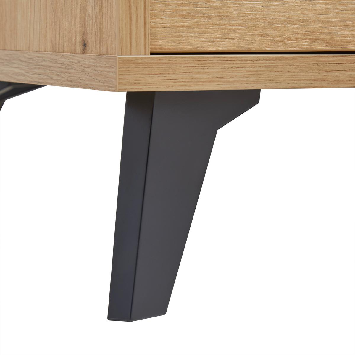 Lowboard Stirling Schwarz/Eiche Artisan - Schwarz/Eiche Artisan, MODERN, Holzwerkstoff (157/53/40cm) - Mömax