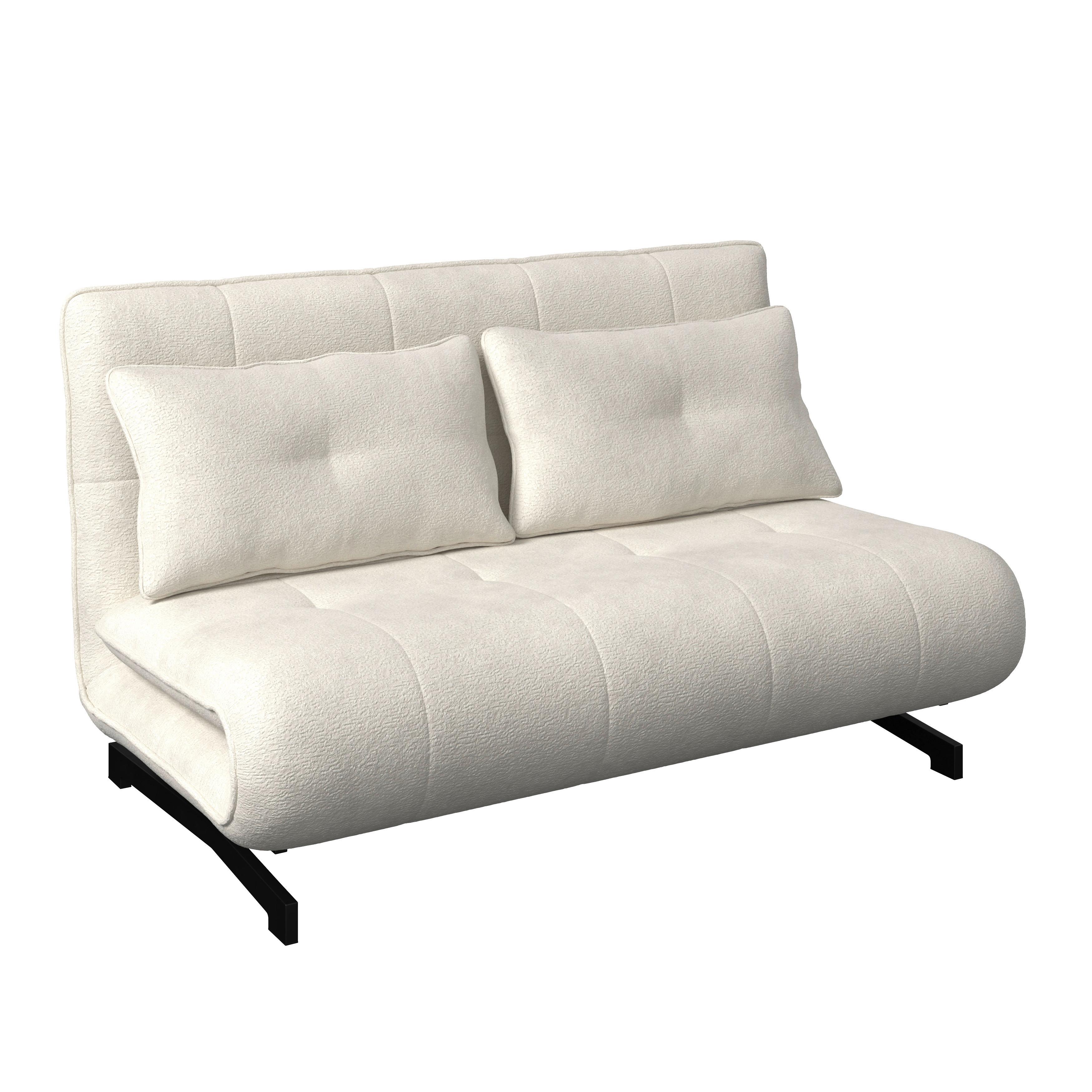 Dvosed Z Ležiščem Luna, Bela - črna/bela, Moderno, kovina/tekstil (143/84/81cm) - Bessagi Home