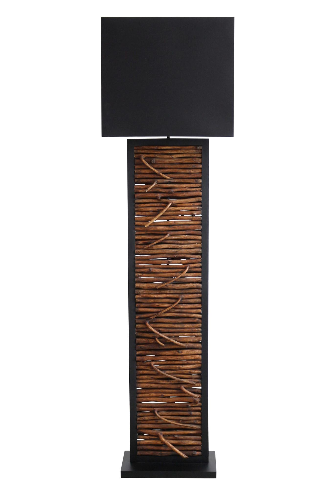 Stoječa Svetilka Driftwood - zlate barve/črna, Design, kovina/tekstil (35/163/20cm) - P & B