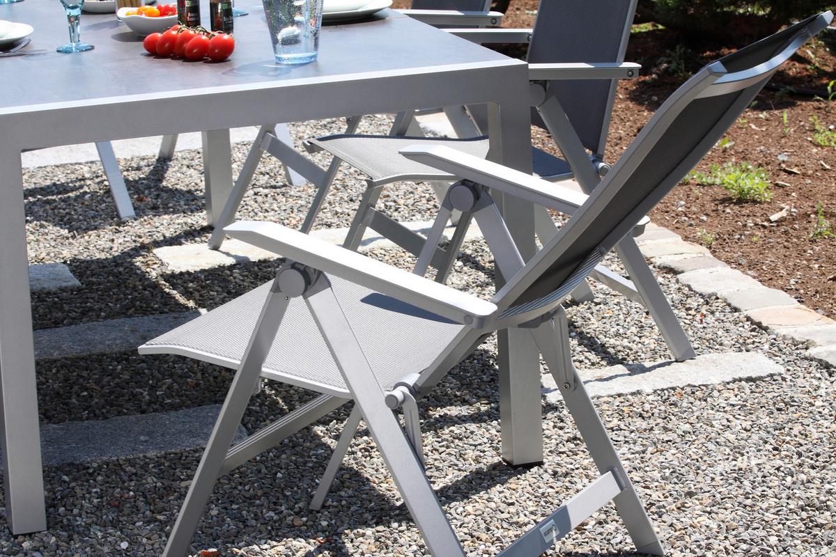 Gartensessel klappbar Urban Aluminium - Platinfarben/Graphitfarben, Basics, Metall (61/113/67cm) - Acamp