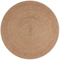 JUTETEPPICH handgewebt EDEN, einfarbig, Braun-Rosa, Ø 180 cm - Braun/Rosa, Naturmaterialien (180/180cm) - KADIMA DESIGN