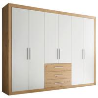 Omara Za Oblačila Fernando, Bela, Hrast, 289cm - srebrne barve/barve hrasta, Konvencionalno (289/225/59cm) - MID.YOU