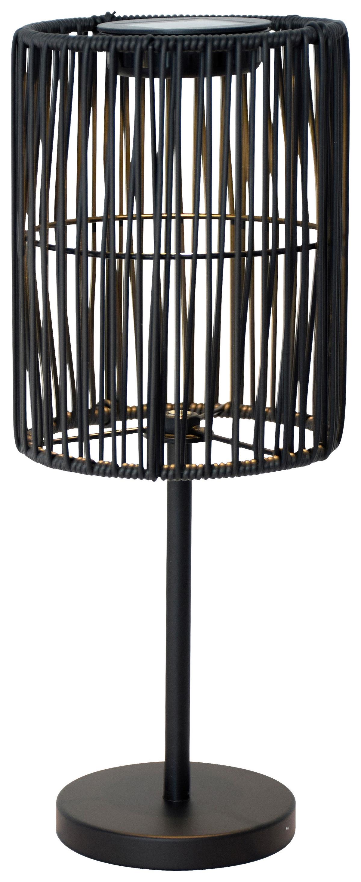 Solarleuchte Hohe Schwarz max. 0,05 Watt - Schwarz, KONVENTIONELL, Kunststoff/Metall (15,5/40cm) - Modern Living