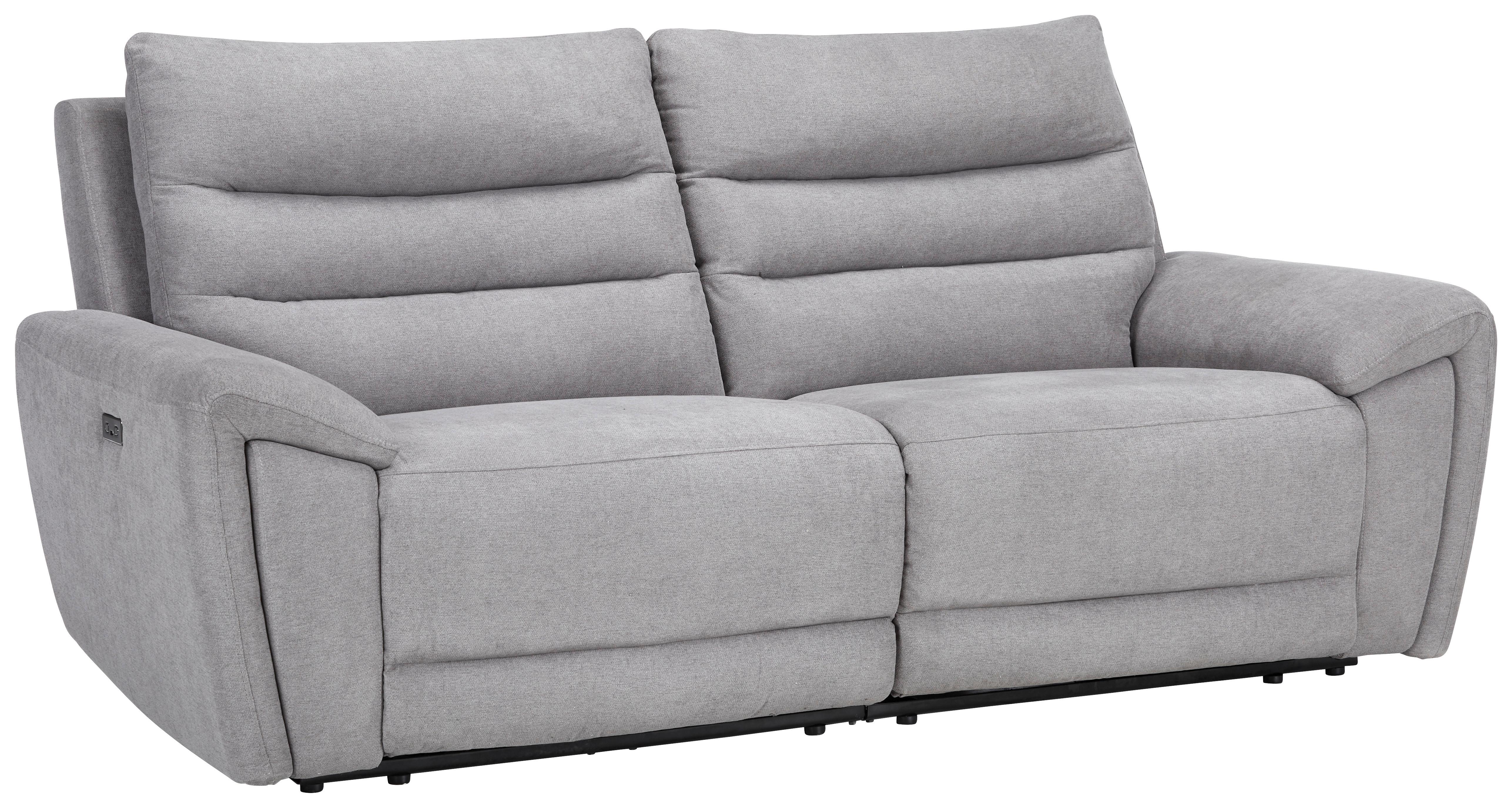 Sofa in Grau mit Relaxfunktion - Schwarz/Grau, Konventionell, Holz/Textil (213/100/94cm) - Mömax
