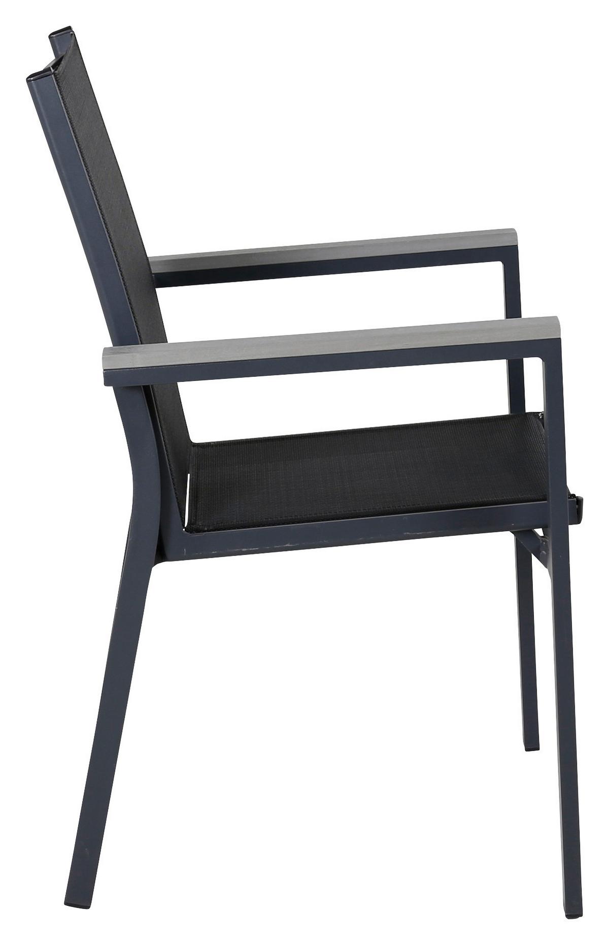 GARTENSTUHL-SET PARMA - Schwarz, KONVENTIONELL, Textil/Metall (57/90/59cm) - Gardenson