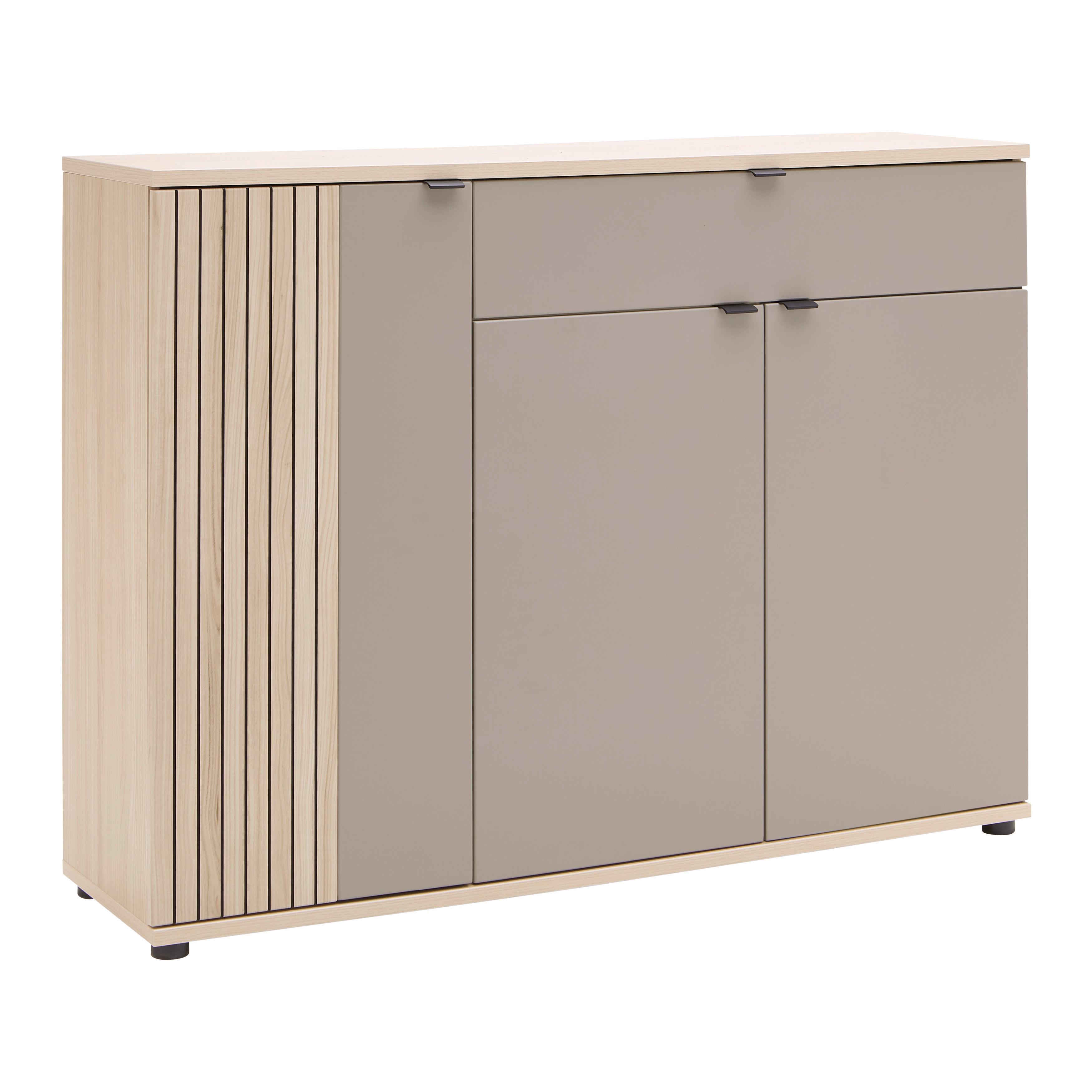 Schuhschrank Pisa Taupe/Eichefarben - Taupe/Eichefarben, MODERN, Holzwerkstoff/Metall (133/103/38cm) - Mömax