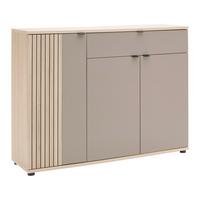 Schuhschrank Pisa Taupe/Eichefarben - Taupe/Eichefarben, MODERN, Holzwerkstoff/Metall (133/103/38cm) - Mömax