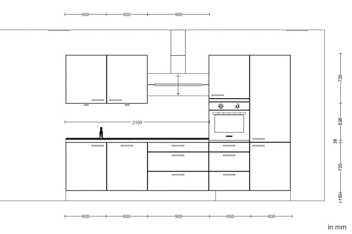 Küchenleerblock Easytouch High o. Geräte Sandfarben - Sandfarben/Eichefarben, MODERN, Holzwerkstoff/Metall (330cm) - Nobilia