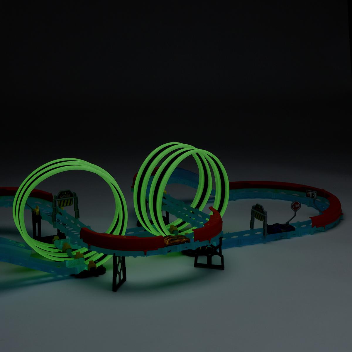 Autorennbahn Speed Track Glow, 78-teilig - Multicolor, Basics, Kunststoff/Metall (49/117/23cm)