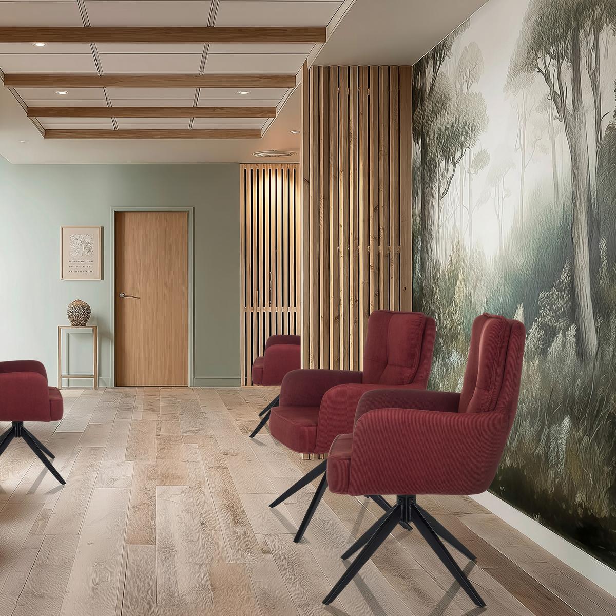 Naslanjač Tarugo, Rdeča - rdeča/črna, Moderno, kovina/tekstil (58/94/60cm) - MID.YOU