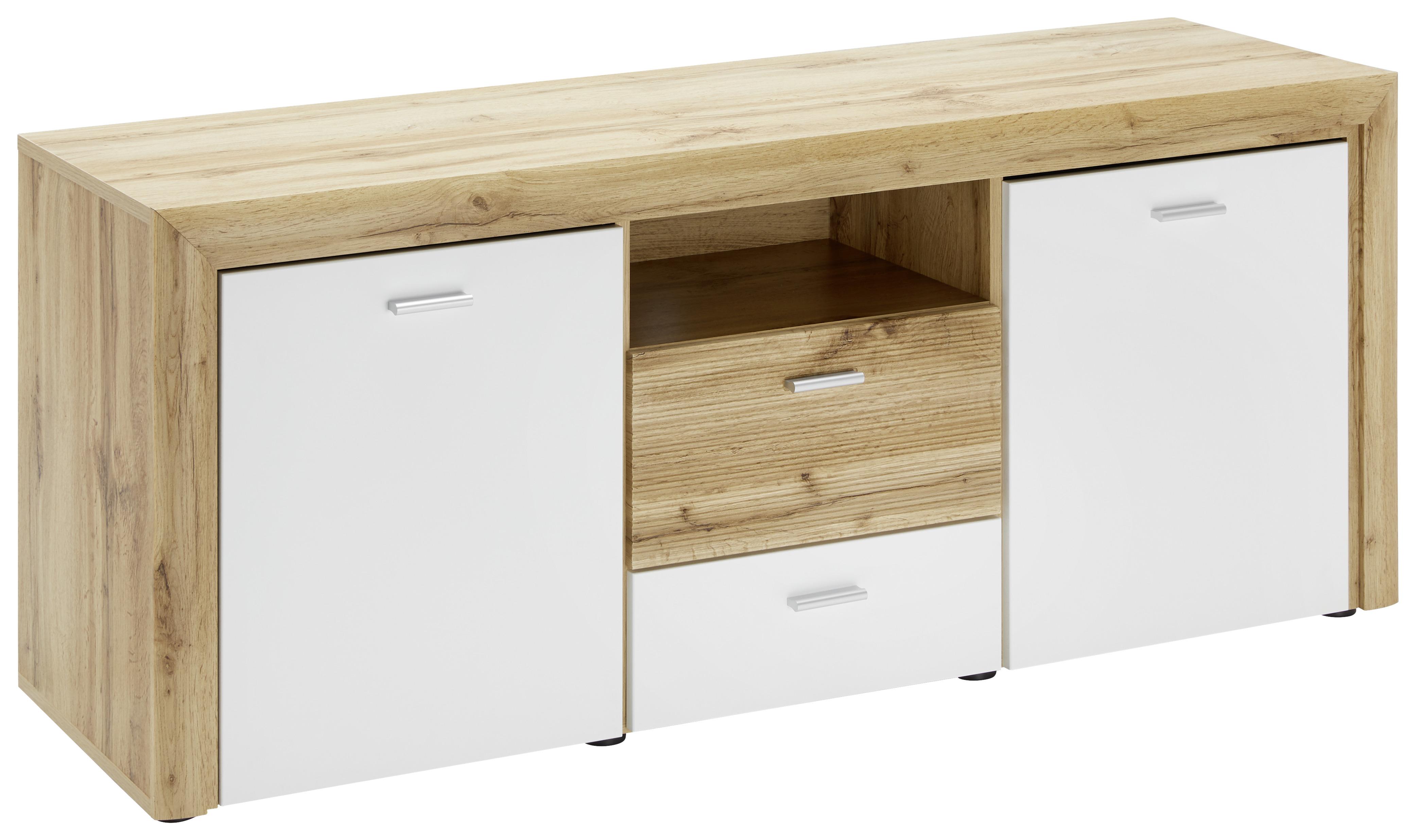 Lowboard aus in Eichefarben/Weiß