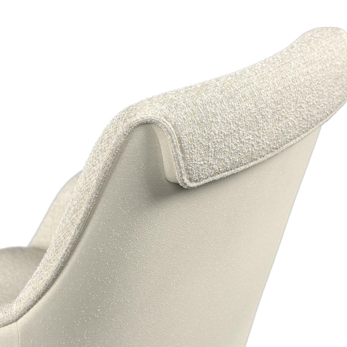 Armlehnstuhl Serena Creme Chenille/Leinenoptik Drehbar - Eichefarben/Creme, MODERN, Holz/Textil (62/86/65cm) - Bessagi Home