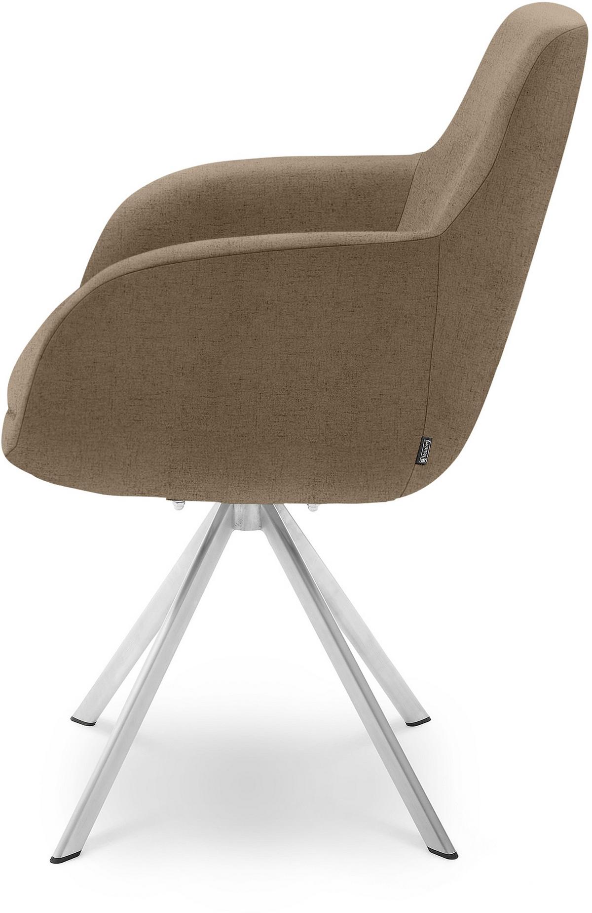 KRZESŁO Z PODŁOKIETNIKAMI TAVIA -MR- - kolor stalowy/brązowy, Design, metal/tkanina (62/86/66cm) - Musterring