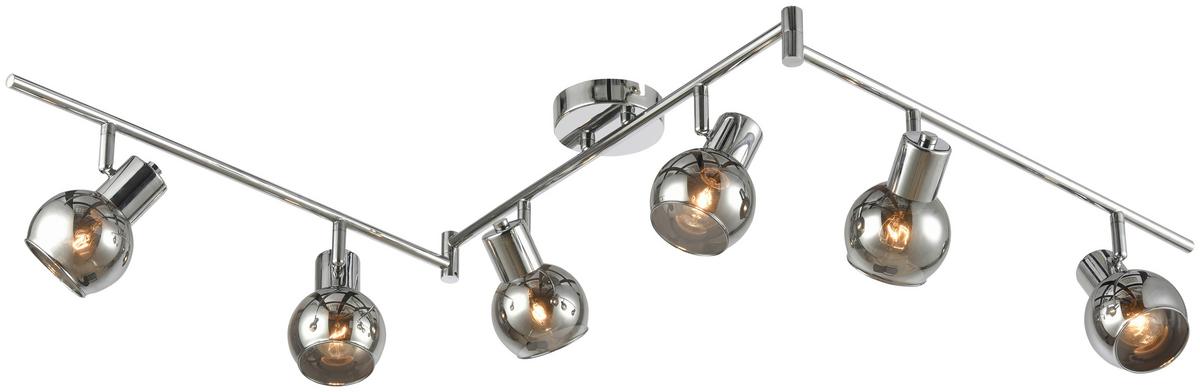 Deckenleuchte Rolli max. 40 Watt - Grau, Lifestyle, Glas/Metall (150cm) - Premium Living