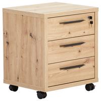 KONTENER NA KÓŁKACH DISEGNO - antracytowy/dąb artisan, Design, materiał drewnopochodny/tworzywo sztuczne (52/61/44cm) - Carryhome