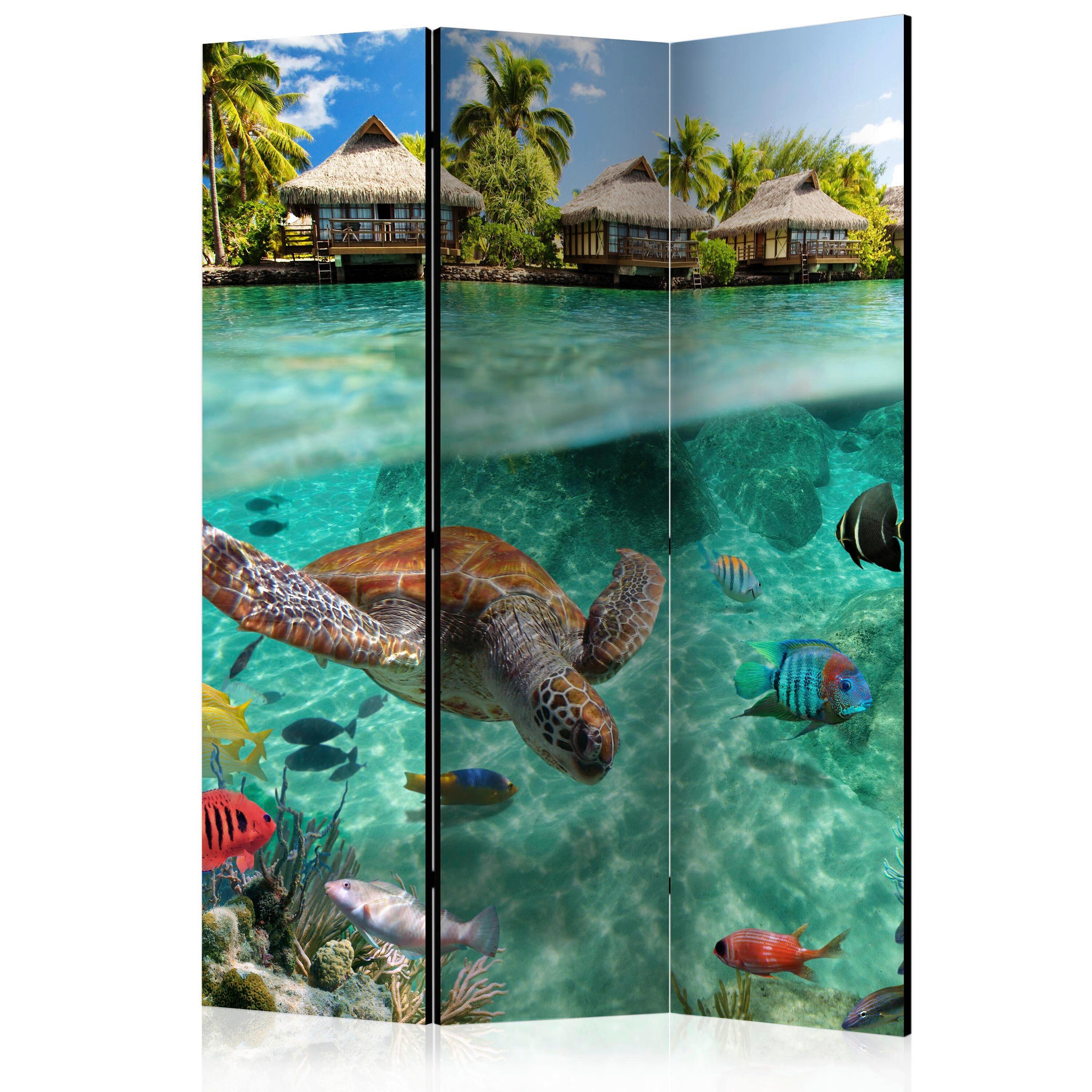 Paravan Under The Water, 3-Delni, Dvostranski - večbarvno, Basics, tekstil/les (135/172/3cm) - artgeist