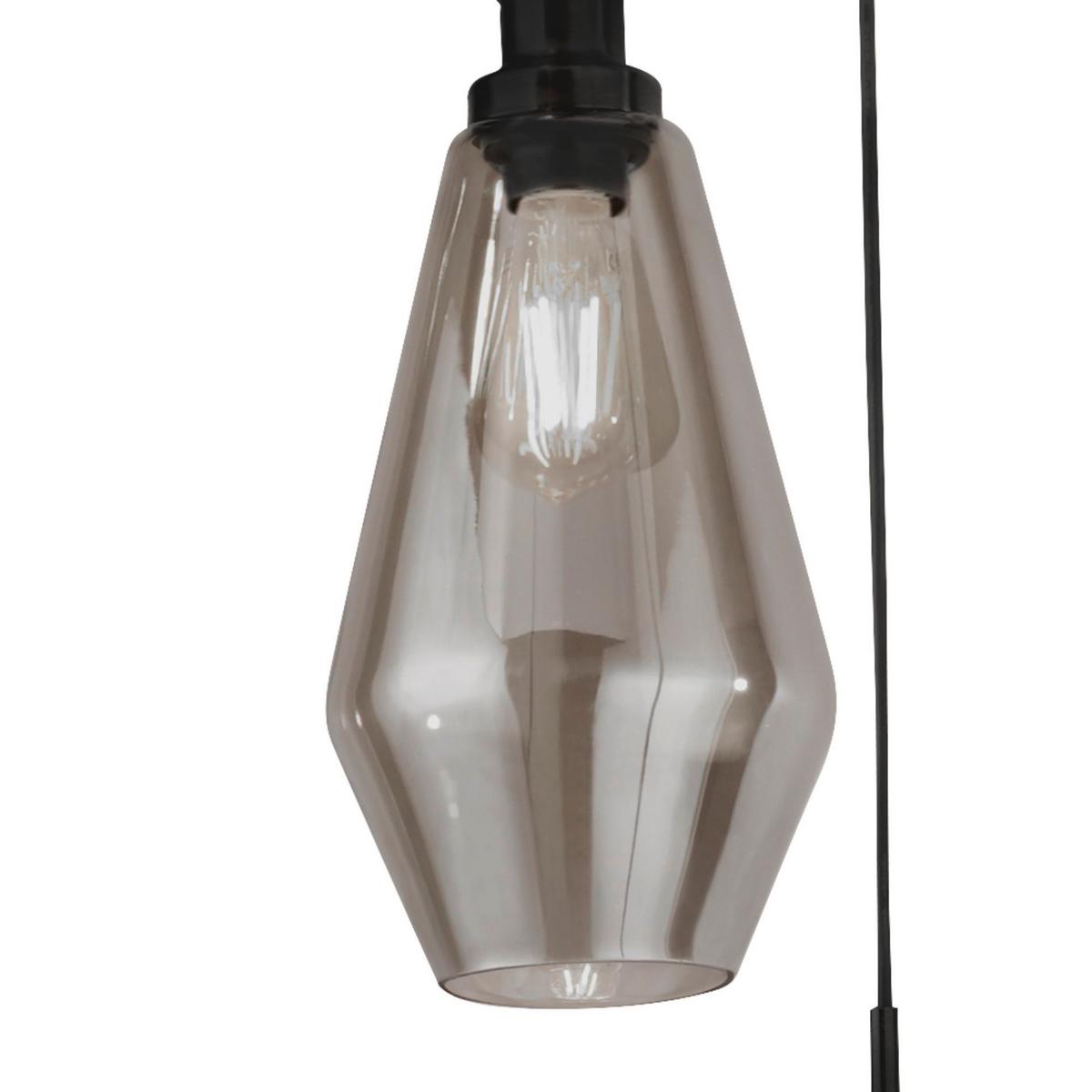 Függőlámpa Mia 5423-3bk - fekete, Design, üveg/fém (51/150cm)