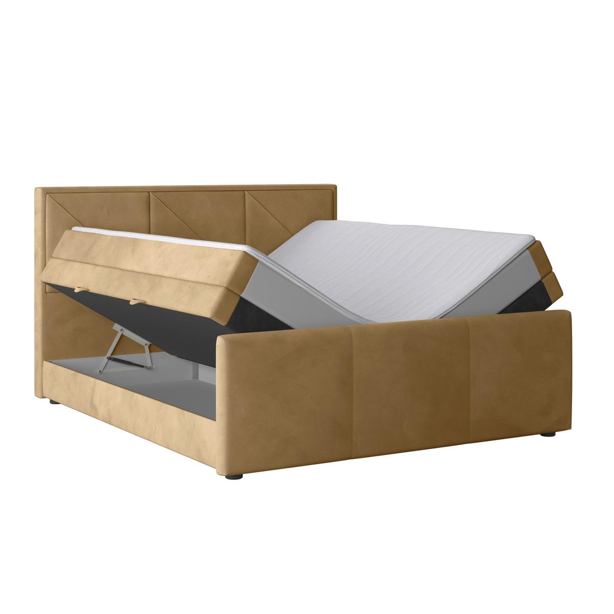 Boxspringbett Bologna ca. 180x200 cm Beige - Beige, MODERN, Holz/Kunststoff (180/200cm) - MID.YOU